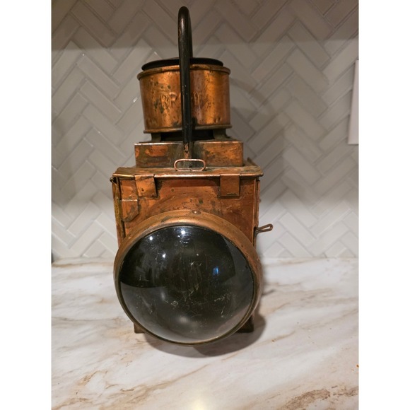 Other - Antique Railroad Copper Lantern Train Conductor Kerosene Oil Lamp Lighting Decor